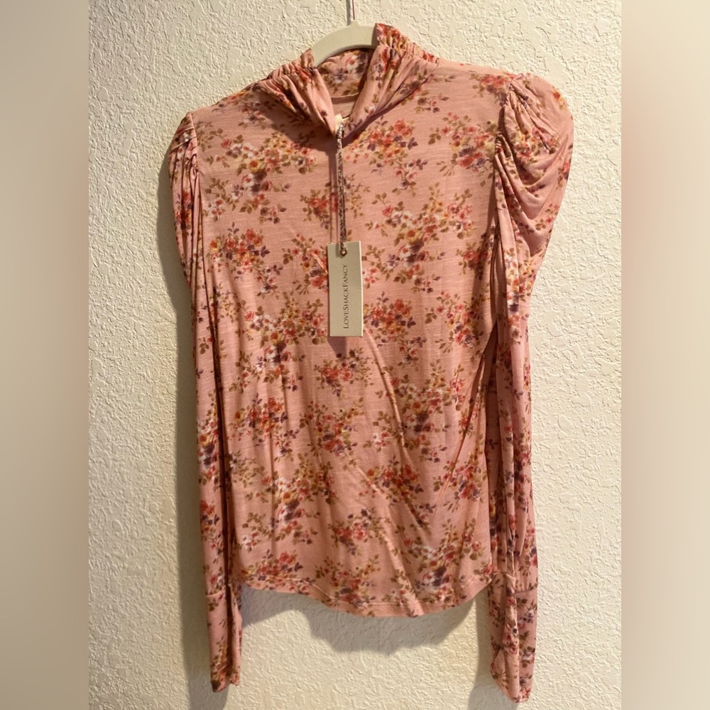 LOVESHACKFANCY Vienna Turtleneck in Berry Cobbler